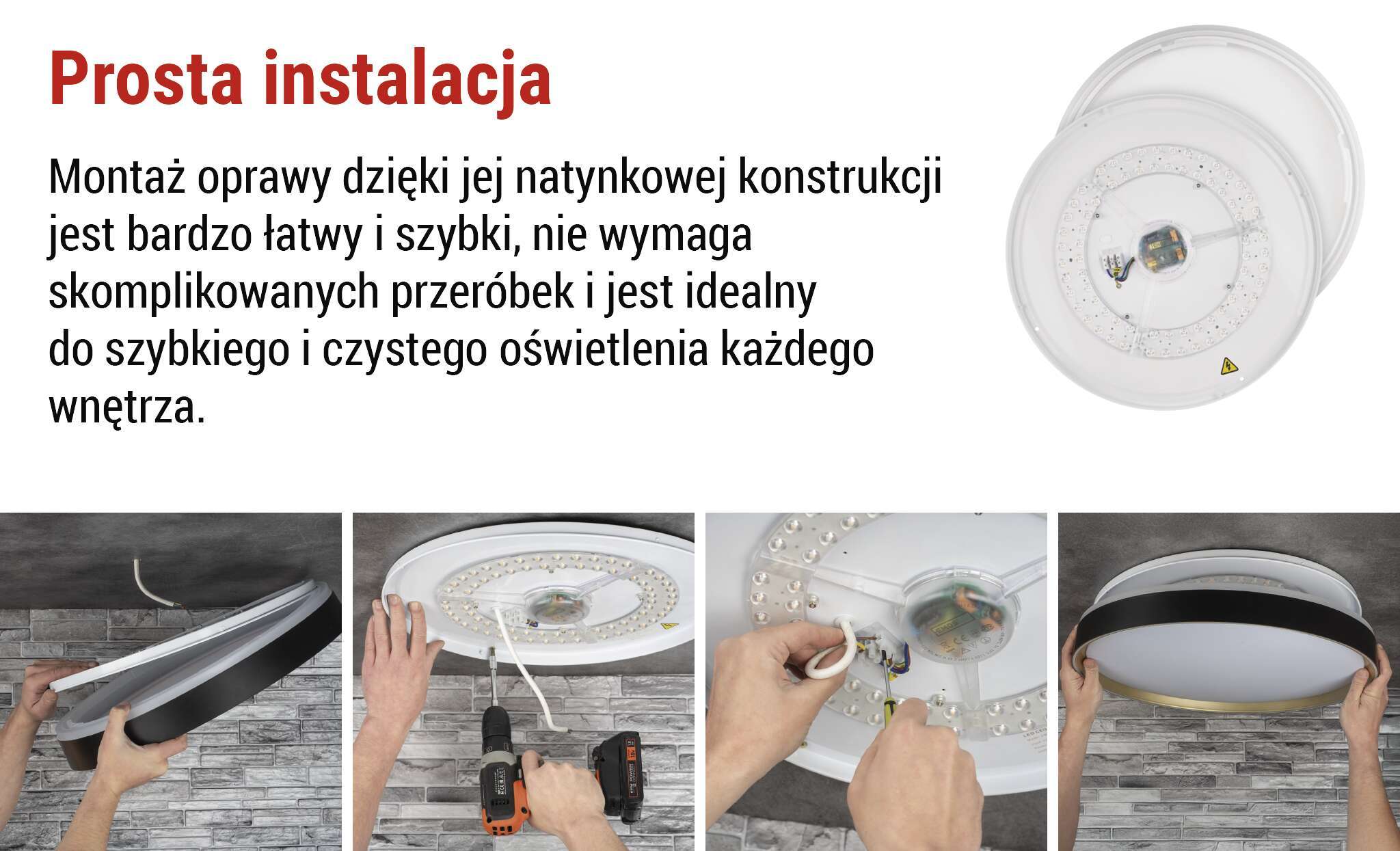 Konstrukcja i montaż natynkowy czarna szampan