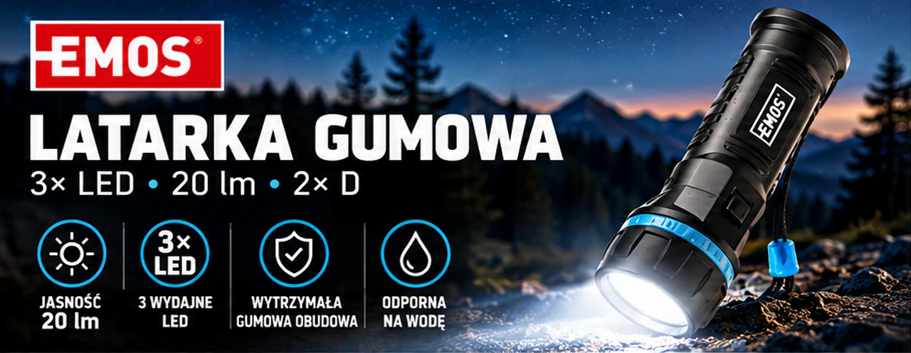 Latarka gumowa LED