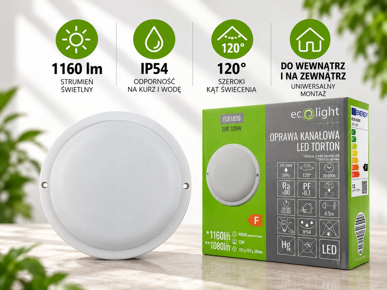 Oprawa LED Torton TOR-12RW 12W 1080lm 4000K IP54