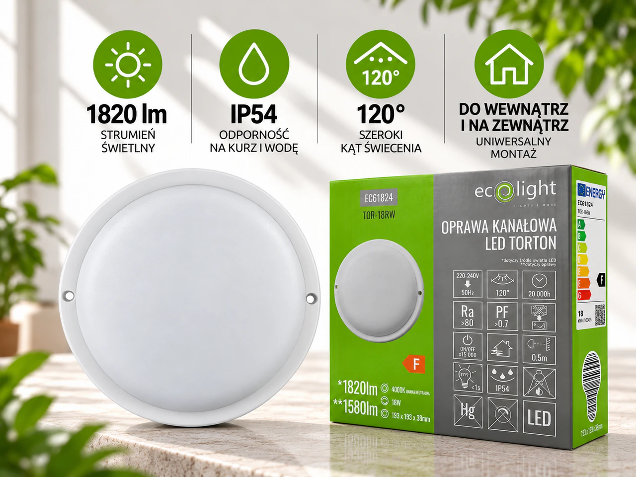 Oprawa LED Torton TOR-18RW 18 W 1580 lm 4000 K
