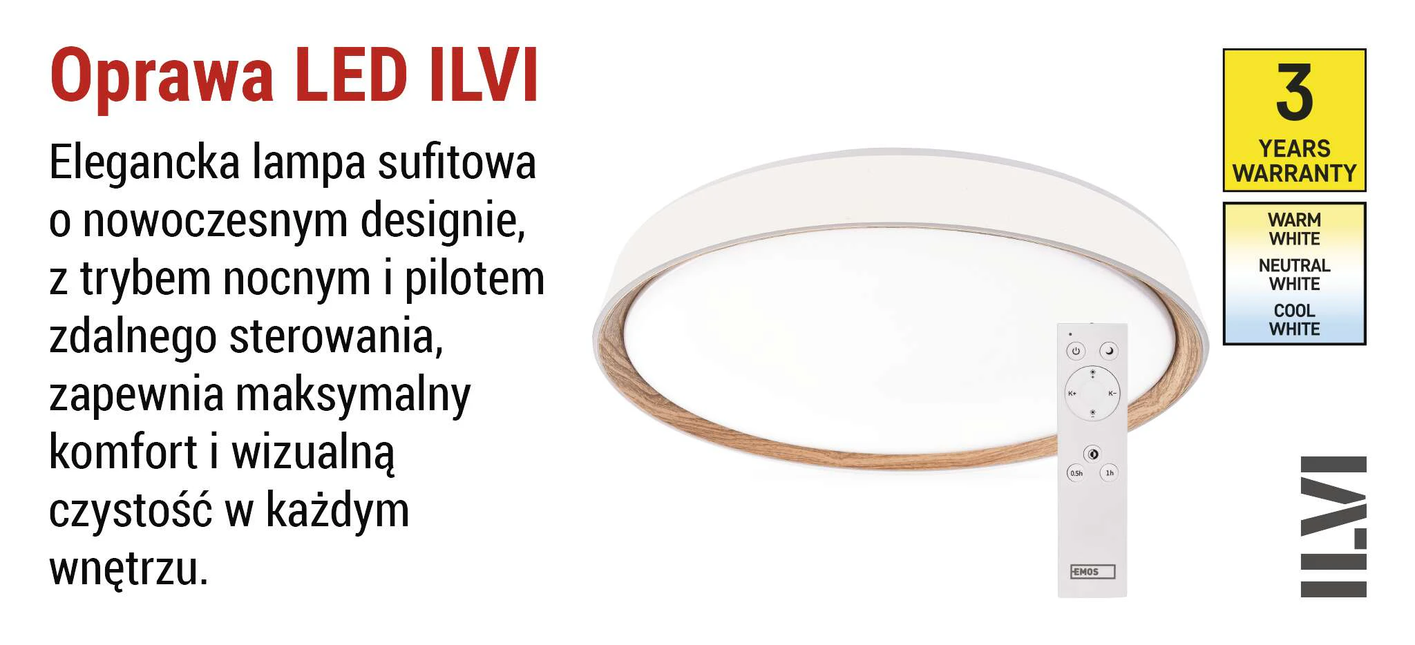 Oprawa LED sufitowa EMOS ILVI 45 W