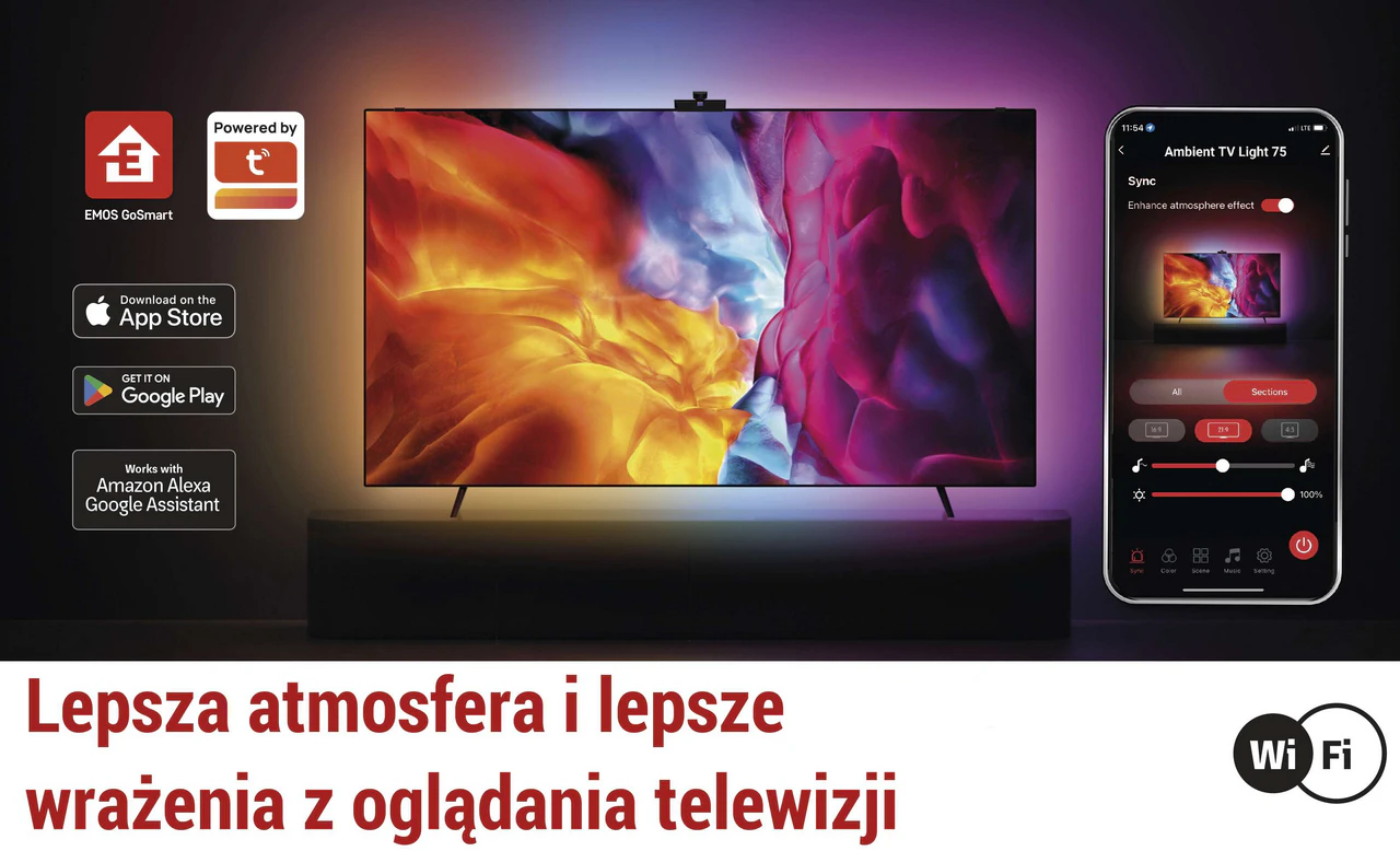 Podświetlenie LED TV 55 cali EMOS GoSmart ZTV55