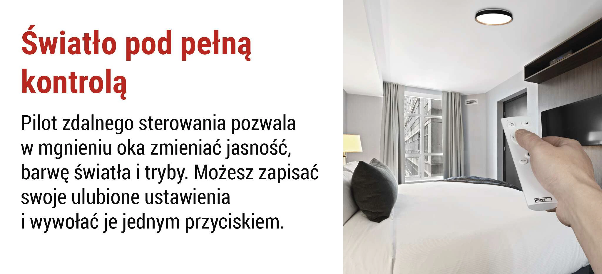 Regulacja barwy światła CCT i sterowanie pilotem