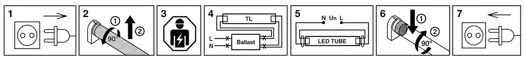 Schemat podłączenia tuby LED T8 OSRAM Entry Tube Plus  AC