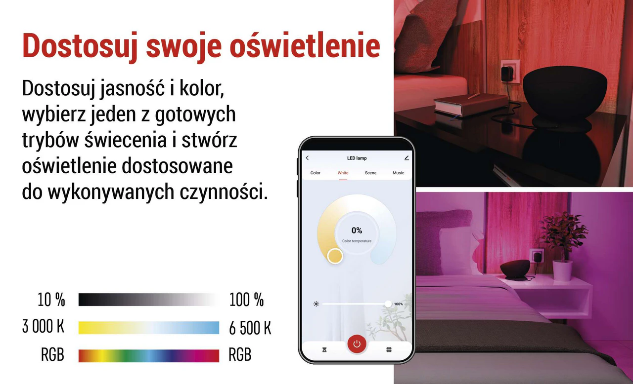 Sterowanie Wi-Fi i aplikacja EMOS GoSmart Lampa LED