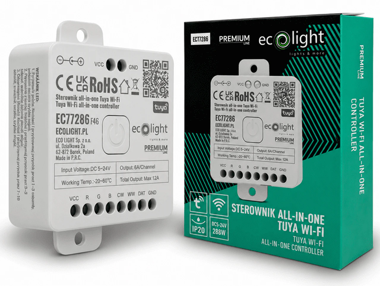 Sterownik LED All-in-One Tuya Wi-Fi 5–24V 12A 288W