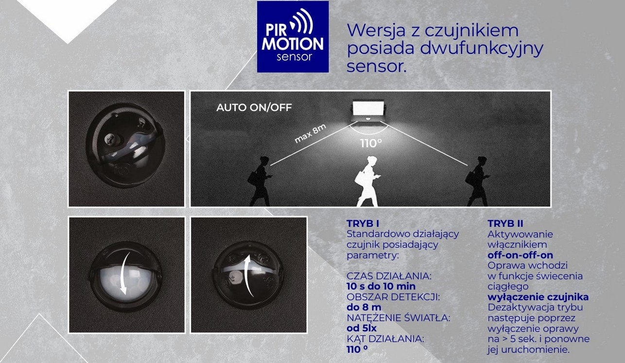 Lampa Xerto Kanlux z czujnikiem ruchu i zmierzchu