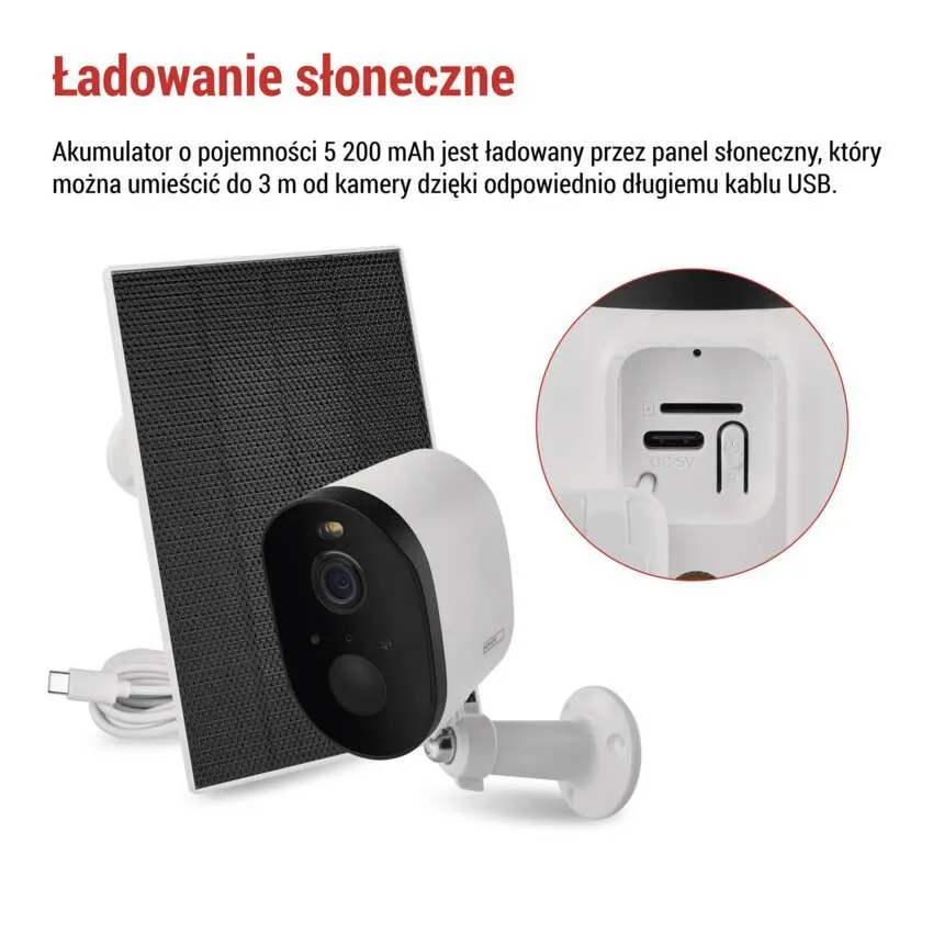 Zasilanie akumulatorowe i montaż z panelem solarnym