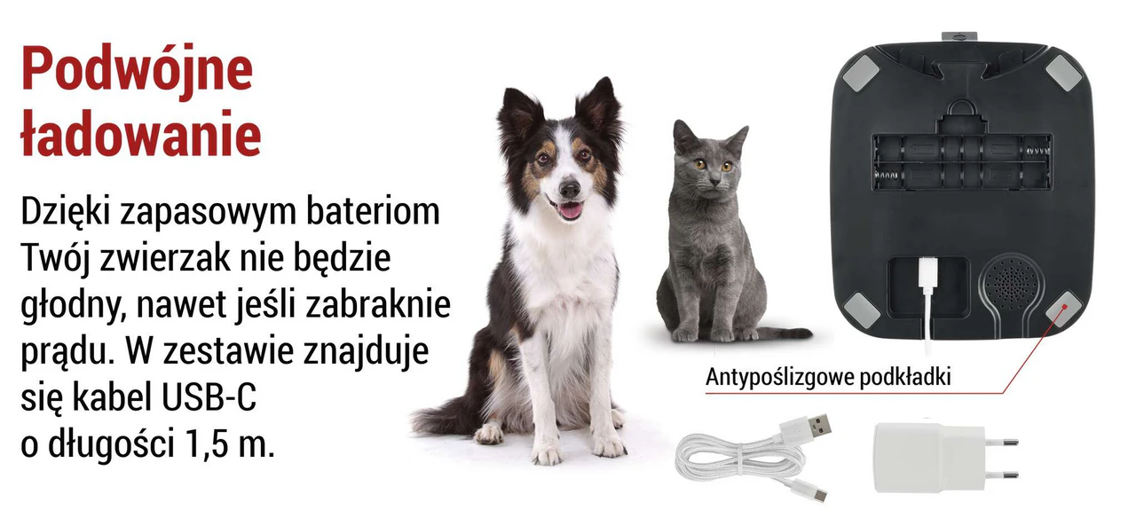 Zasilanie sieciowe i awaryjne na bateriach AA