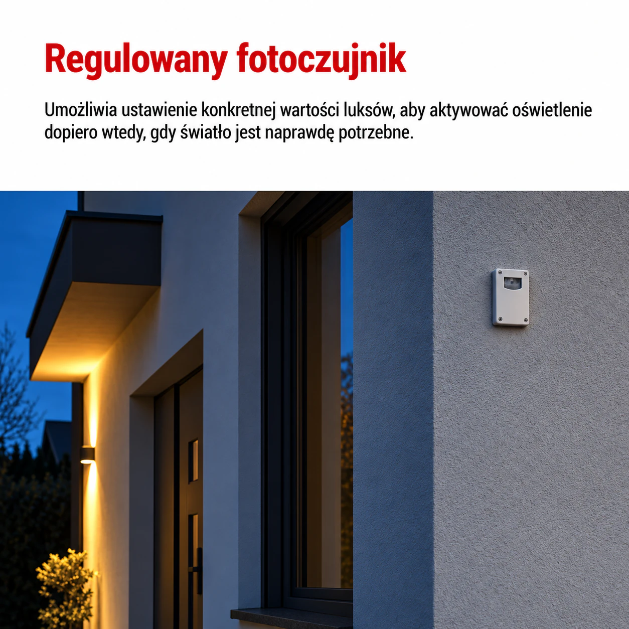 Zastosowanie czujnika zmierzchu do oświetlenia zewnętrznego