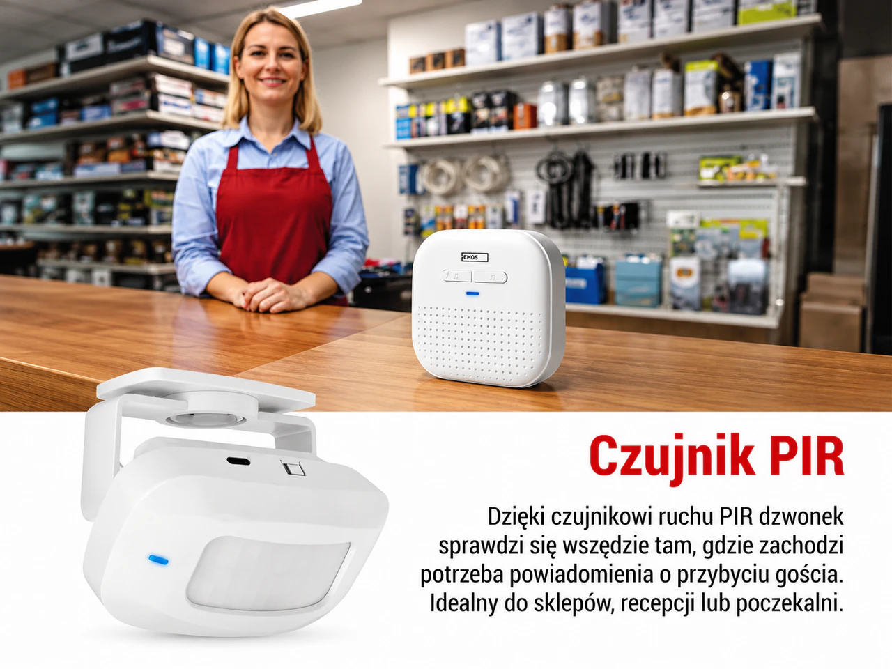 Zastosowanie dzwonka z czujnikiem PIR P57P02