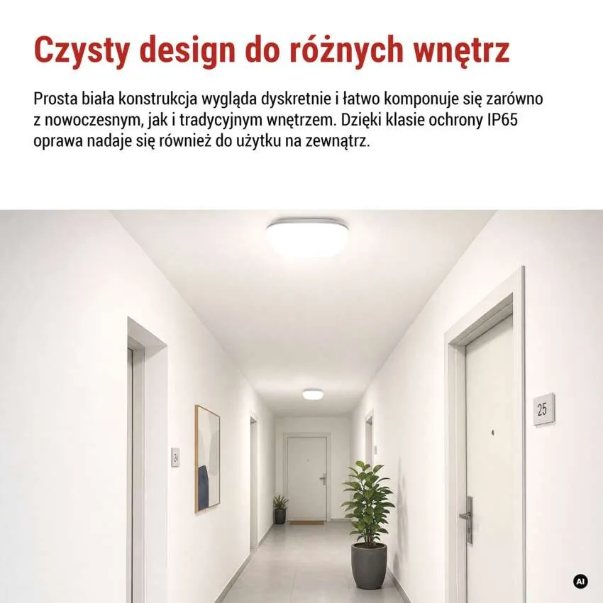 Zastosowanie plafonu LED IP65