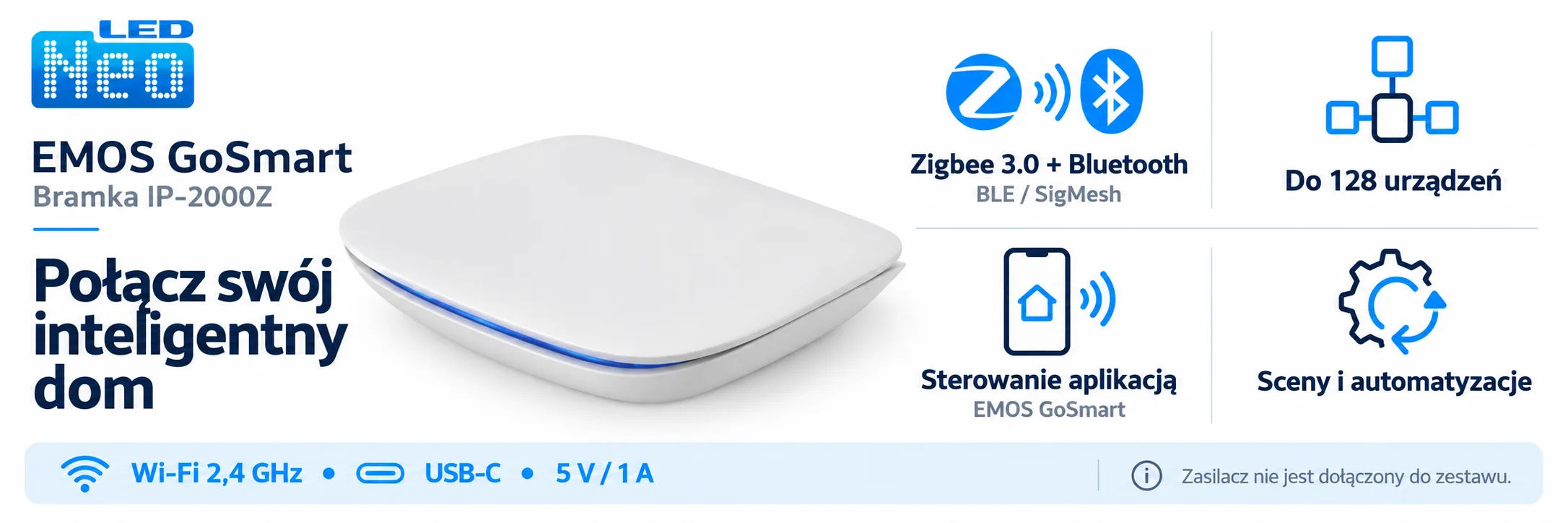Bramka Zigbee EMOS GoSmart IP-2000Z WiFi Bluetooth