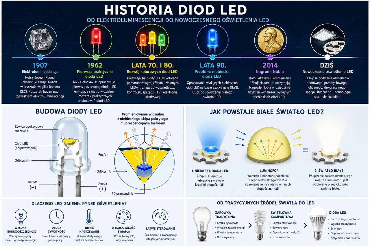 Diody LED - jak powstały, kto je wymyślił - historia