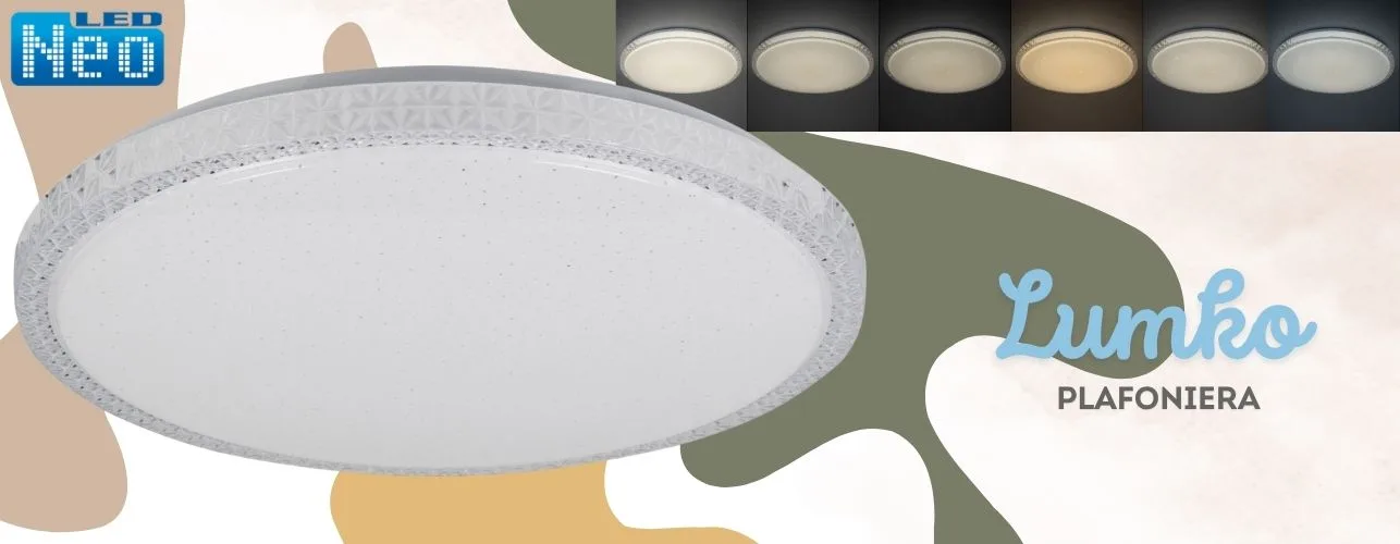 Plafon LED Kanlux LUMKO 38W CCT z pilotem.