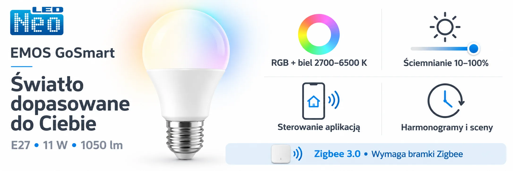 Żarówka GoSmart Zigbee parametry