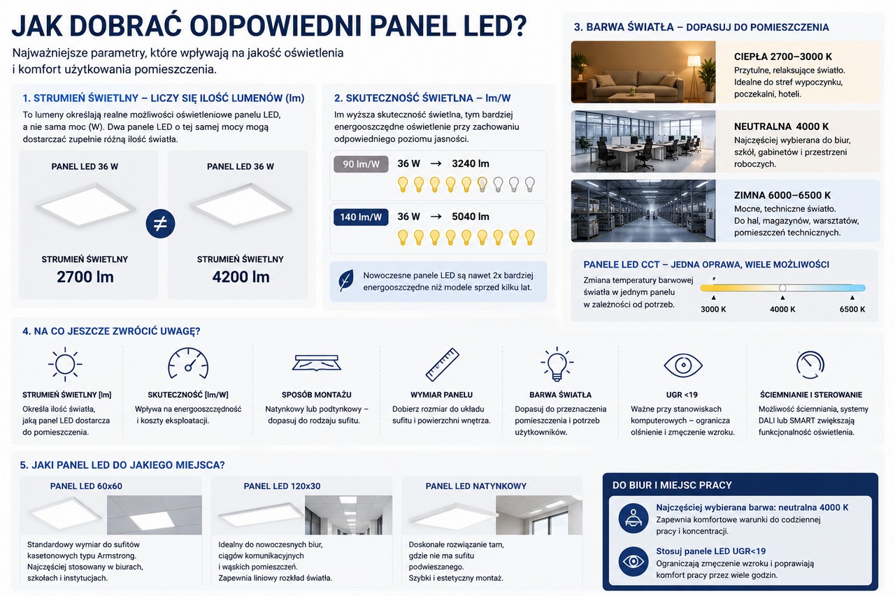 Jak wybrać odpowiedni panel LED 