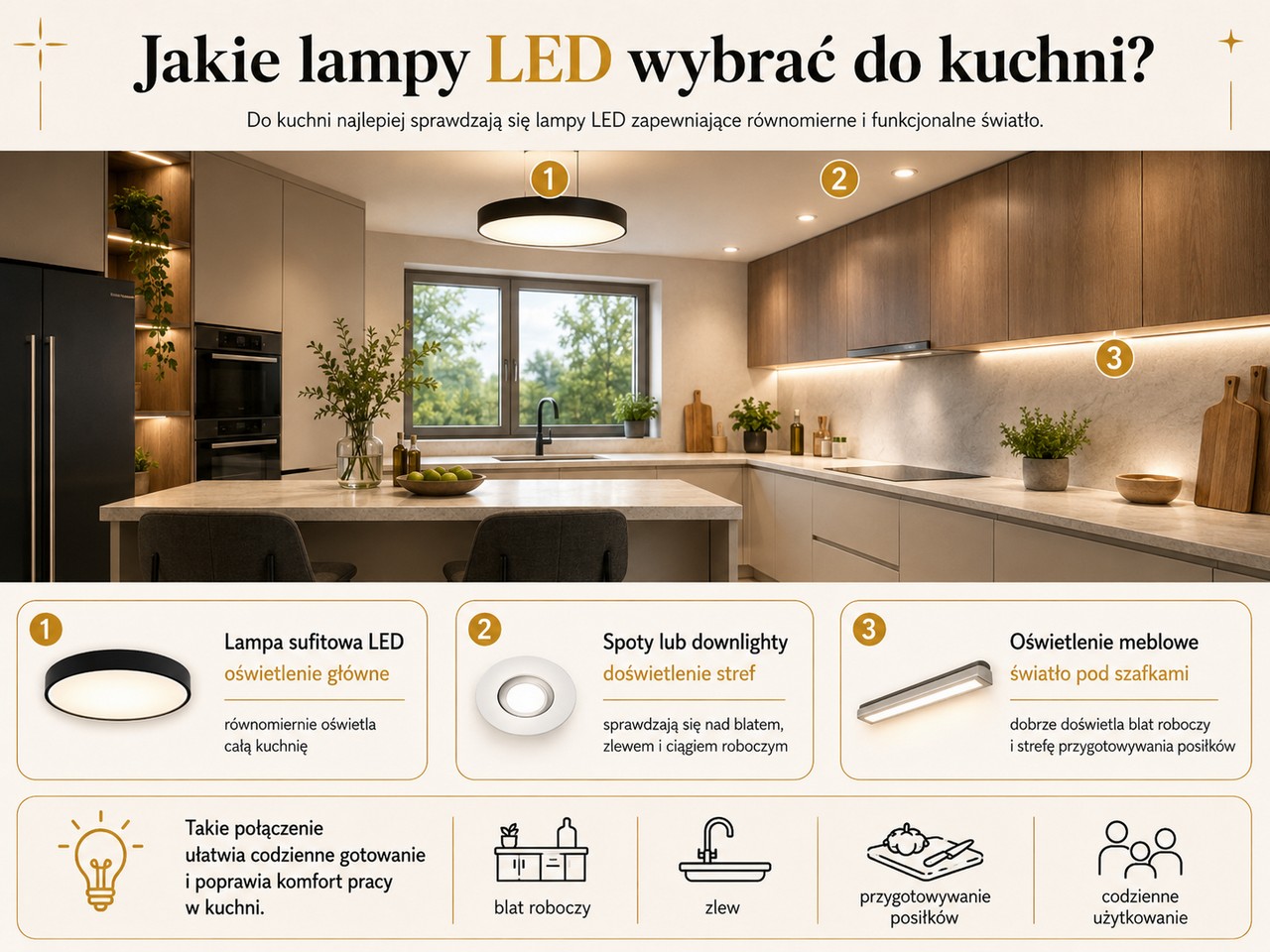 Jakie lampy LED do kuchni ? 