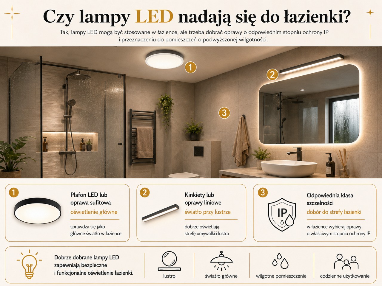 Jakie lampy led do łazienki ? 