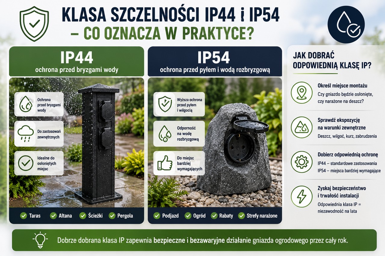 Klasa szczelności IP44 i IP54 – co oznacza w praktyce?