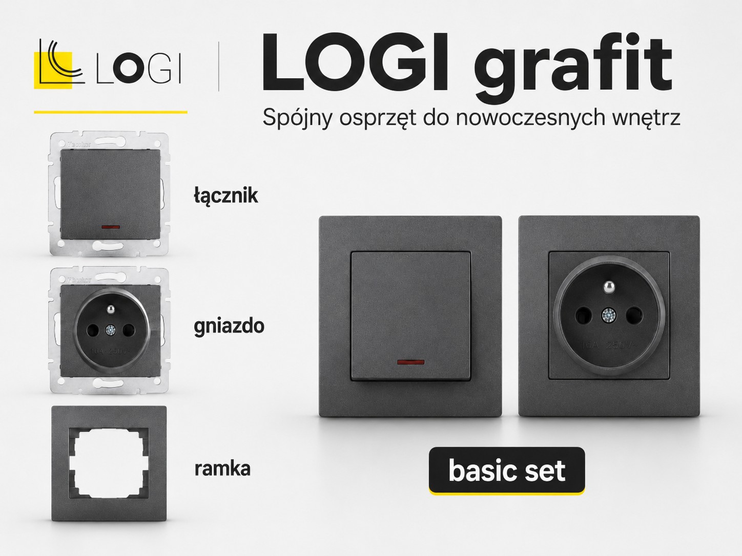 MOWION LOGI grafit aranżacja