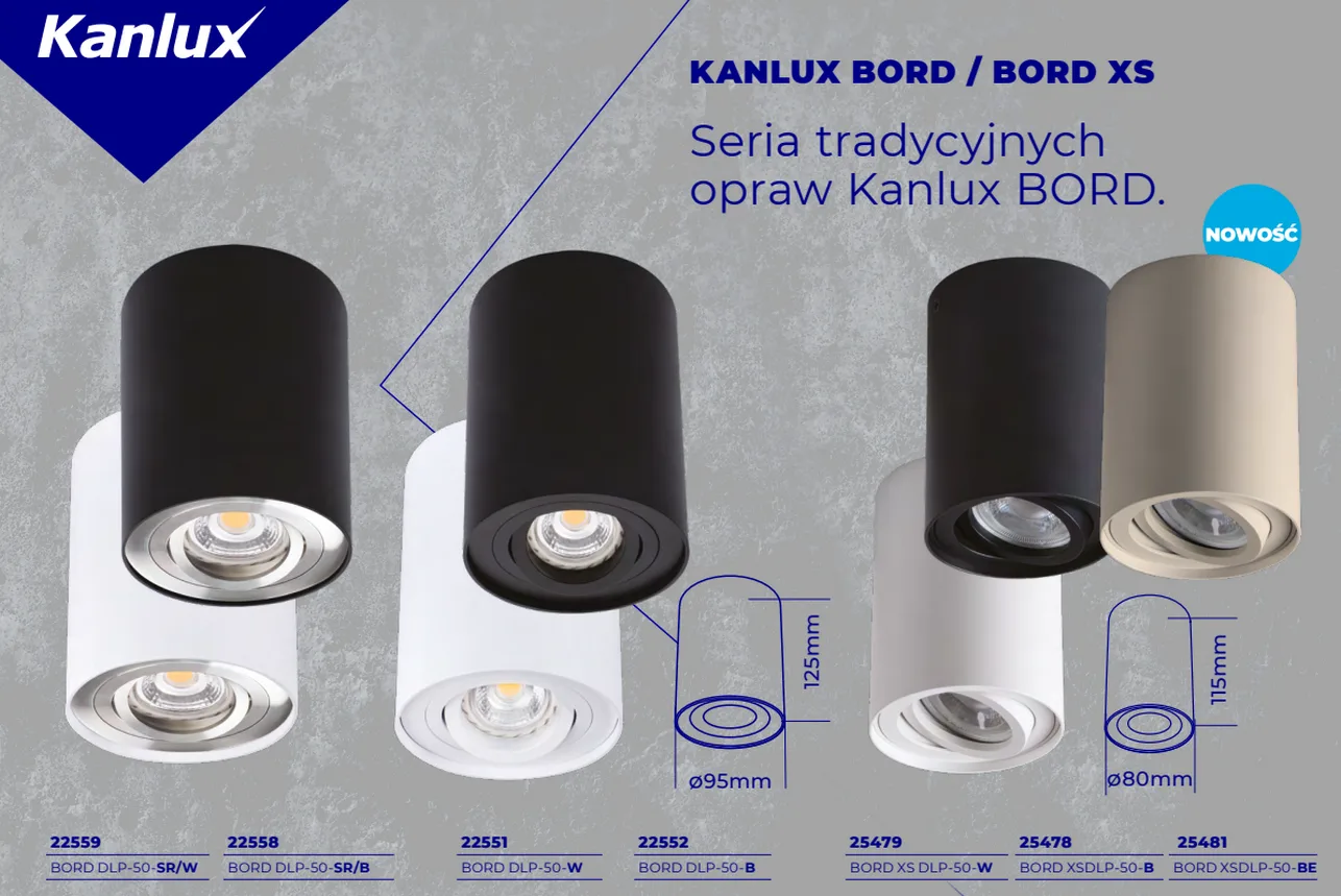 Porównanie serii opraw LED BORD Kanlux
