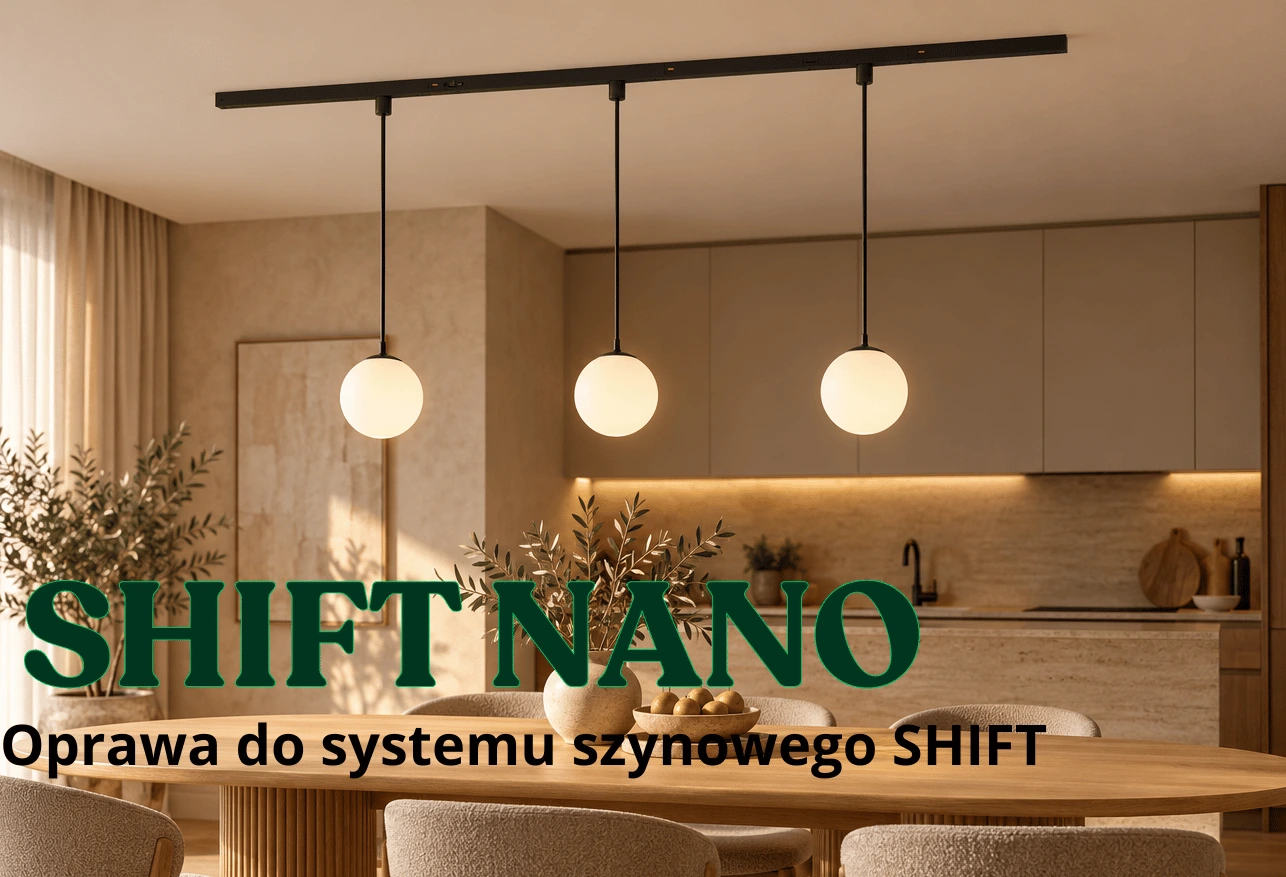 Oprawa wisząca Spectrum SHIFT NANO GLOBE P 7W czarna do szyny 48V