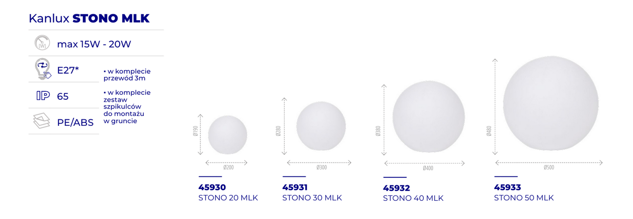 Kule ogrodowe Stono MLK