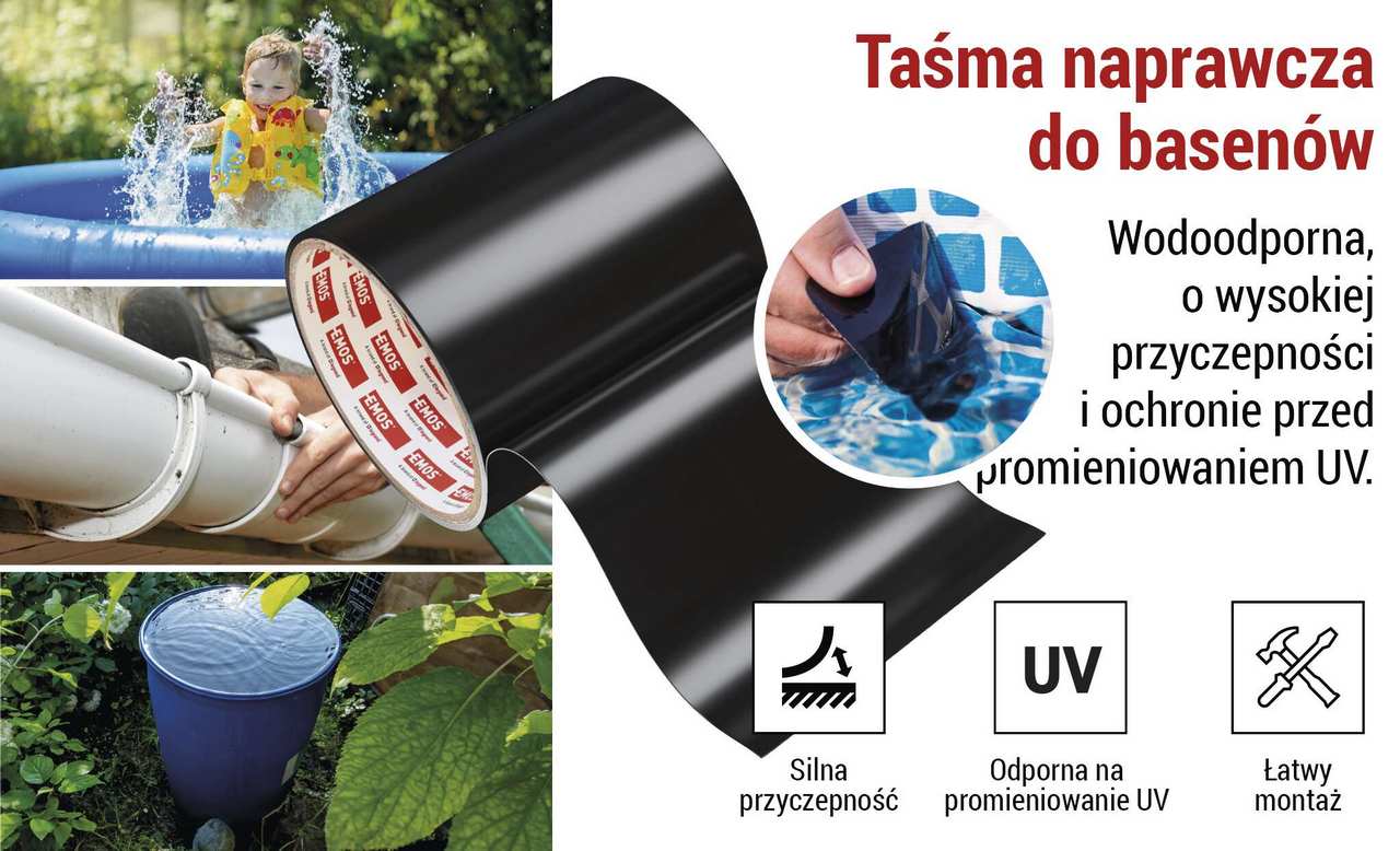 Taśma naprawcza do basenów czarna EMOS