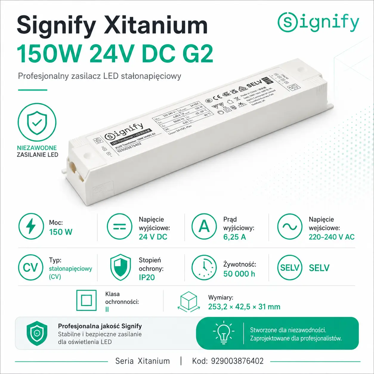 Xi LED Transformer 150W 24VDC G2