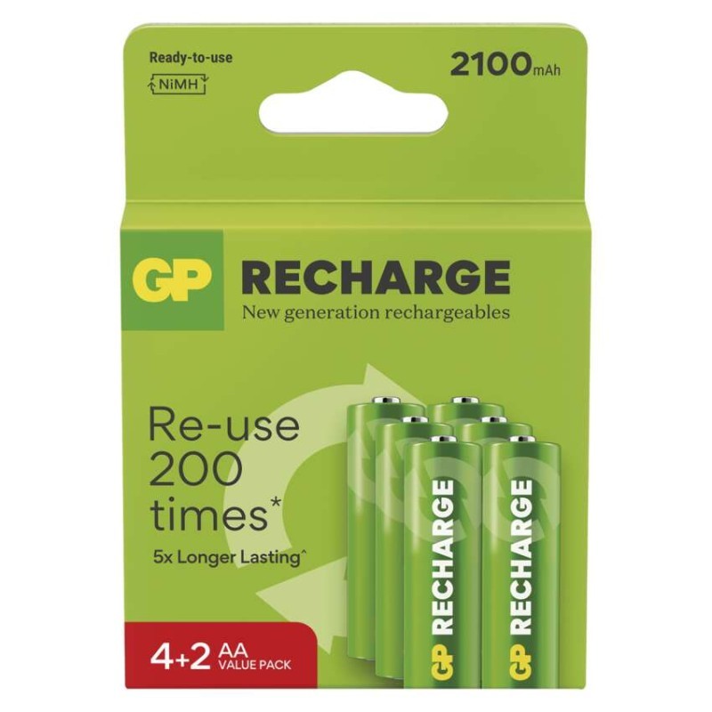 Akumulatorek GP Recharge AA 2100mAh HR6 6 szt.