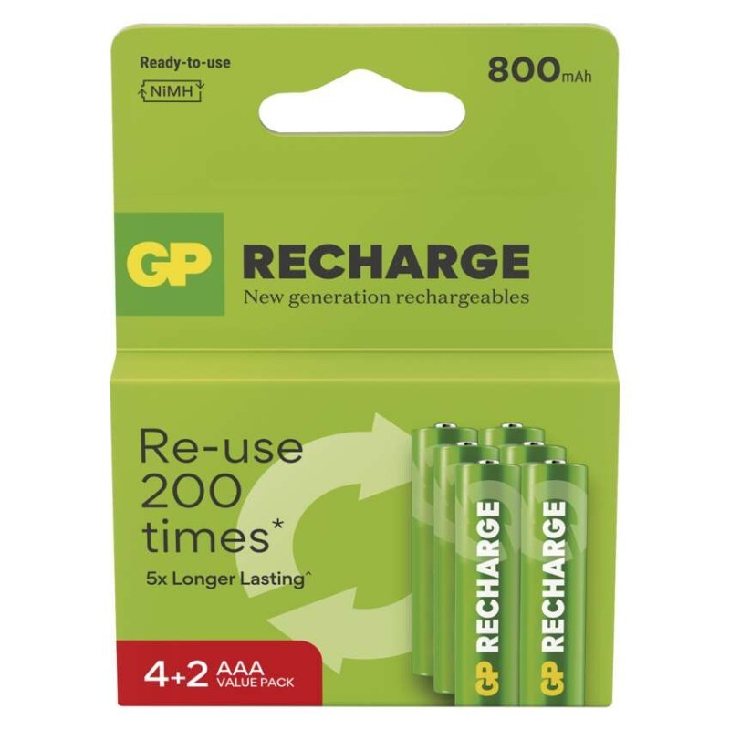 Akumulatorek GP Recharge AAA 800mAh HR03 6 szt.