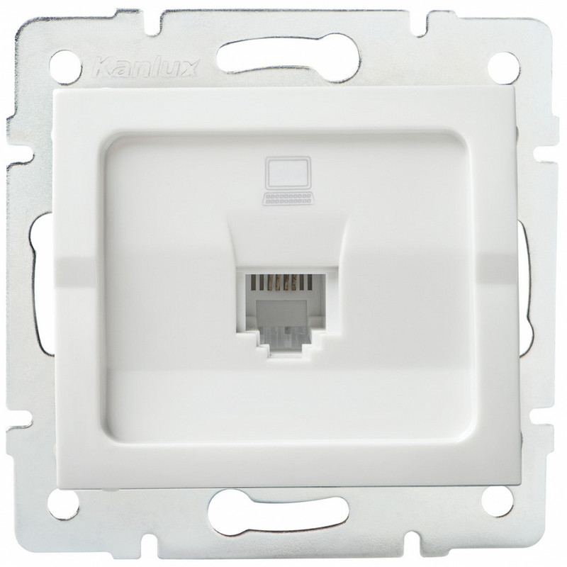 Adapter gniazda RJ45 LOGI 02-1399-002 bi biały Kanlux 25926