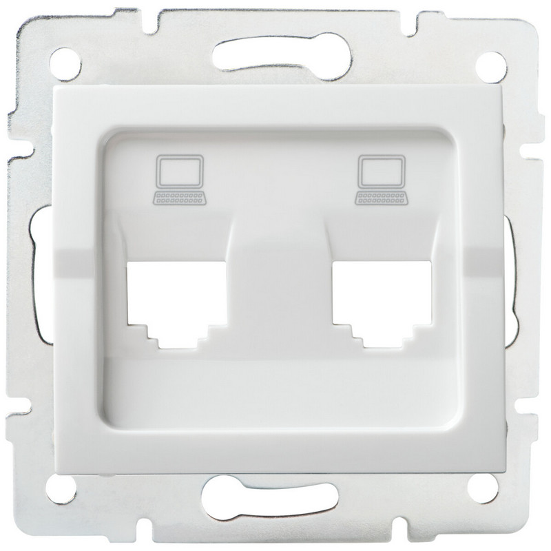Adapter podwójny gniazda RJ45 LOGI 02-1419-002 bi biały Kanlux 25936