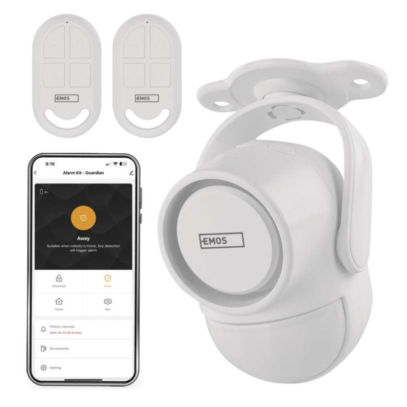 Alarm Wi-Fi EMOS GoSmart IP-126L GUARDIAN z czujnikiem ruchu i 6 czujnikami drzwi/okien